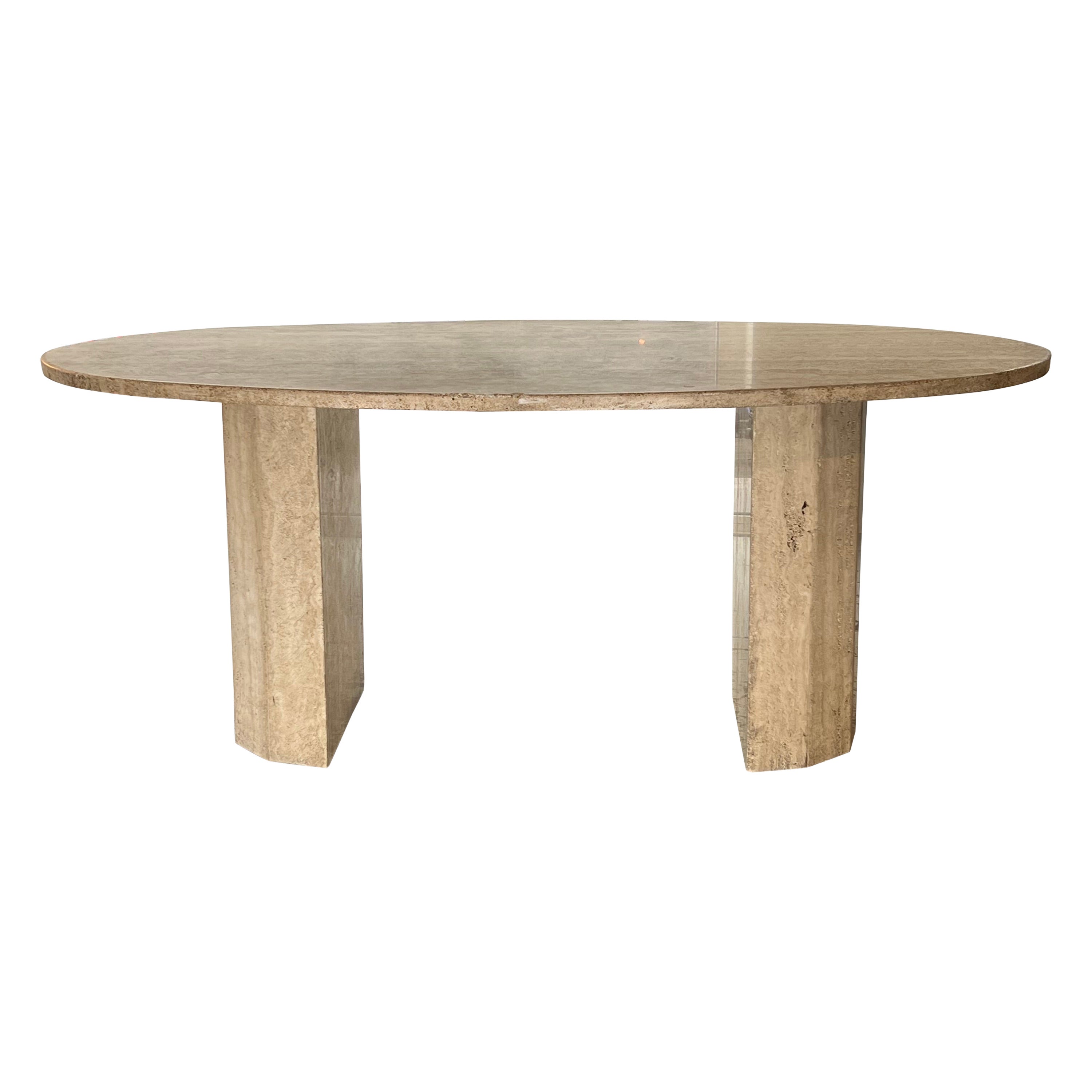 Travertine Dining Table 1970s