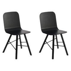 Set di 2, Tria Simple Oak, Verniciato Nero di Colé Italia
