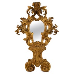 Venetian Rococo-Style Wall Mirror in Gilt Wood