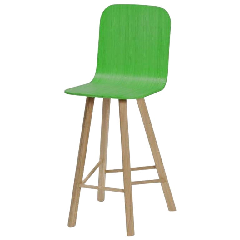 Tria Stool, Tapparelle High Back Green by Colé Italia