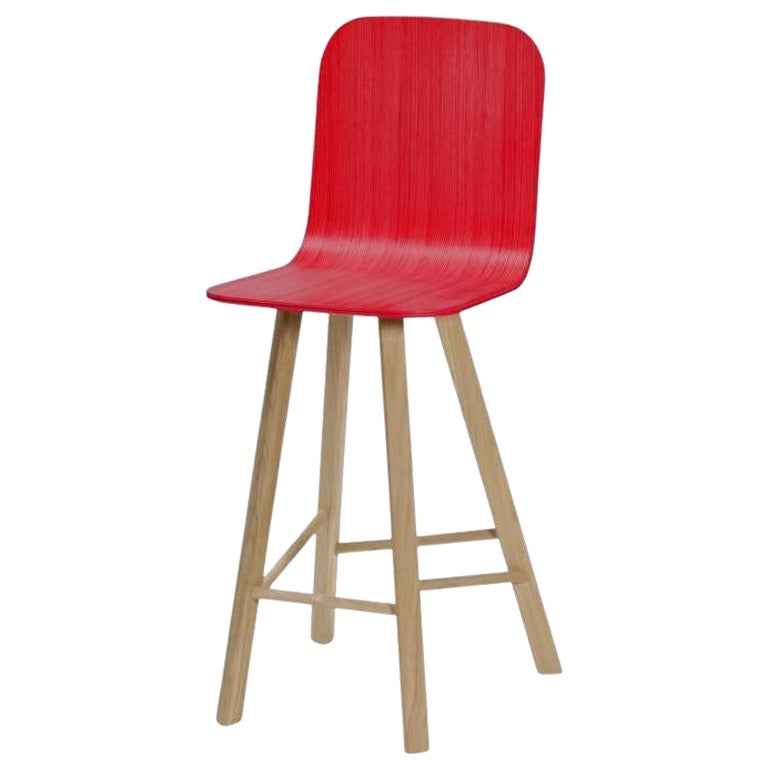 Tria Stool, Tapparelle High Back Red by Colé Italia
