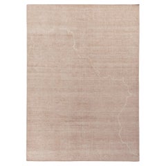 Zeitgenössischer Teppich im Distressed-Stil von Rug & Kilim, abstraktes Muster in Rosa und Beige