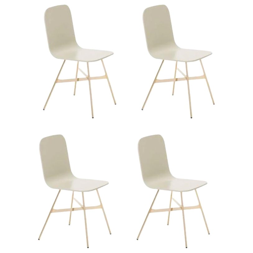 Set of 4, Tria Simple Gold, Ral Color Seat by Colé Italia For Sale