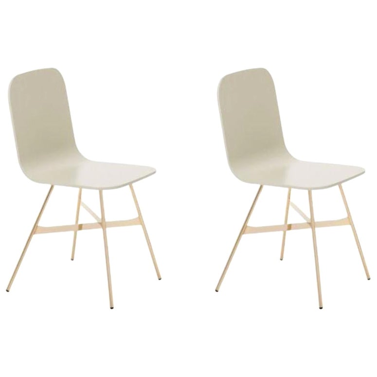 Set of 2, Tria Simple Gold, Ral Color Seat by Colé Italia For Sale