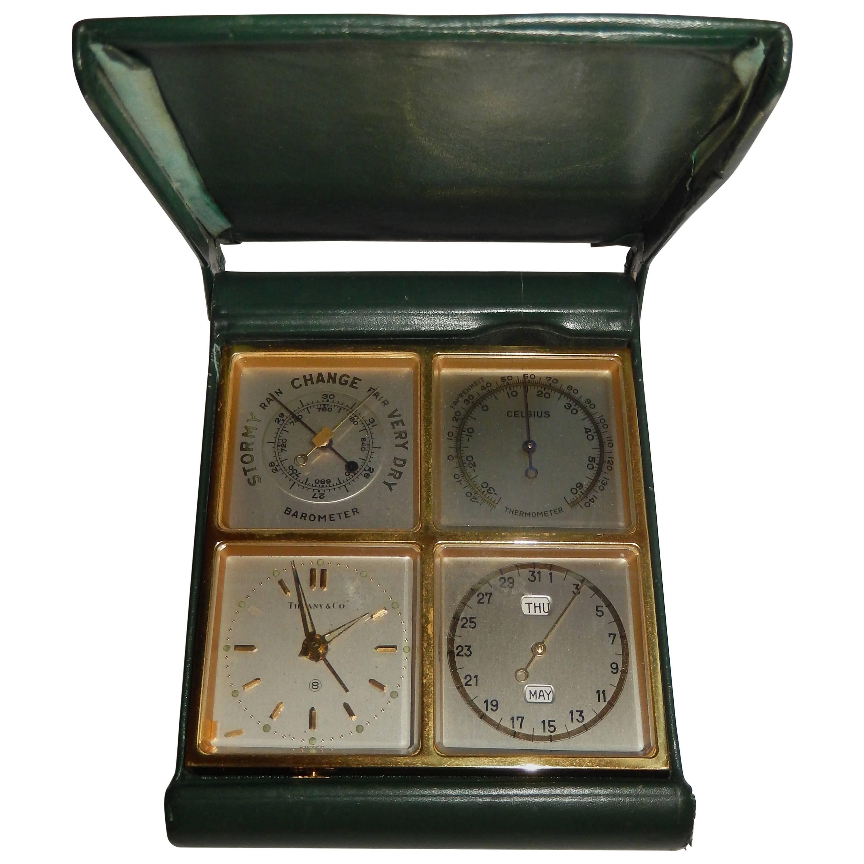 A Rare Art Deco Tiffany  Angelus MeteoTravel /Desk Clock.(Stolz Freres)