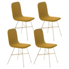 Set of 4, Tria Gold Upholstered, Curry by Colé Italia