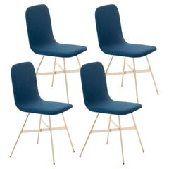 Ensemble de 4, Tria Gold Upholstered, Blu by Colé Italia