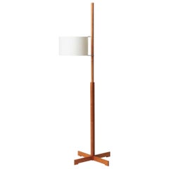 Miguel Milá 'TMM' Floor Lamp in Cherry and White Parchment for Santa & Cole
