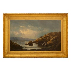 Retro French 19th Century Oil on Canvas Painting by Marie-Auguste Martin, circa 1860