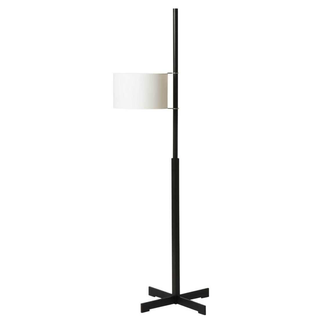 Miguel Milá 'TMM' Floor Lamp in Black Oak and White Parchment for Santa & Cole