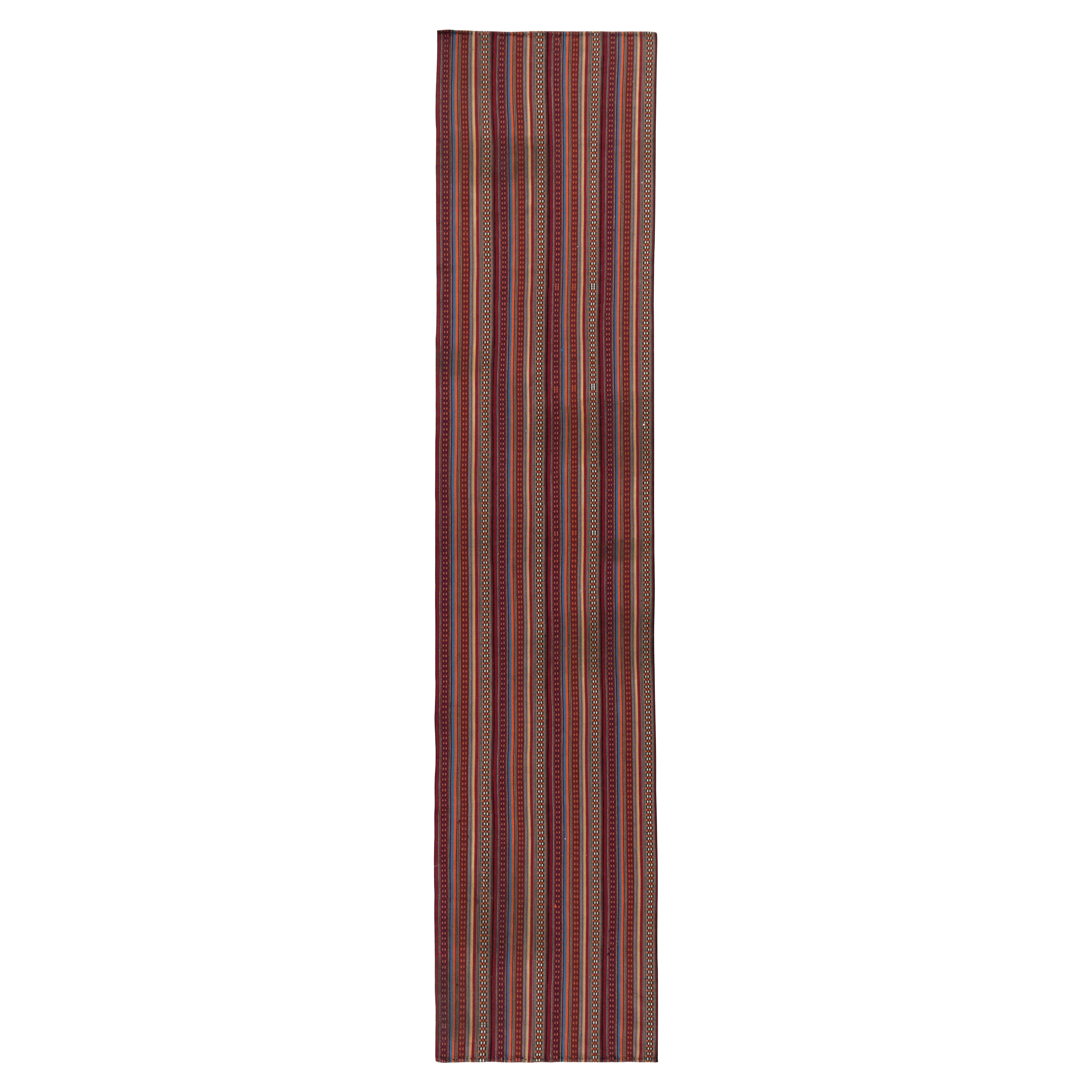 Grand Tapis Kilim Tissé Main 9x12 - Motif Navajo Marocain - Rouge - Lavable