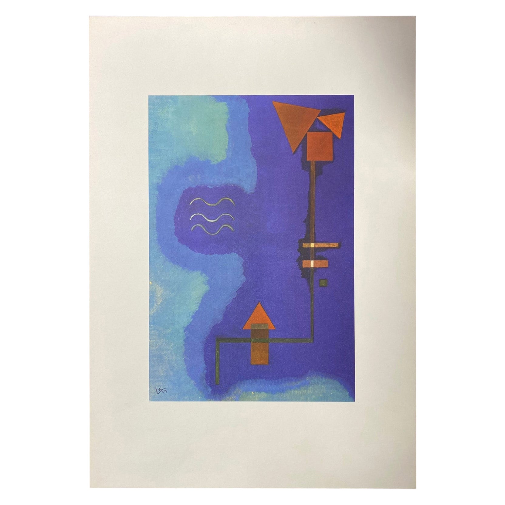 Wassily Kandinsky Limited Edition Offset Lithograph Tirant Sur Le Violet For Sale