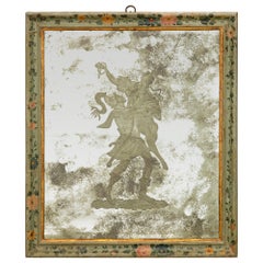 Specchio veneziano del XVIII secolo, patinato e dorato
