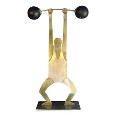 Vintage Weightlifter Hagenauer Mid-Century / Art Deco Sculpture, Austria, 1930