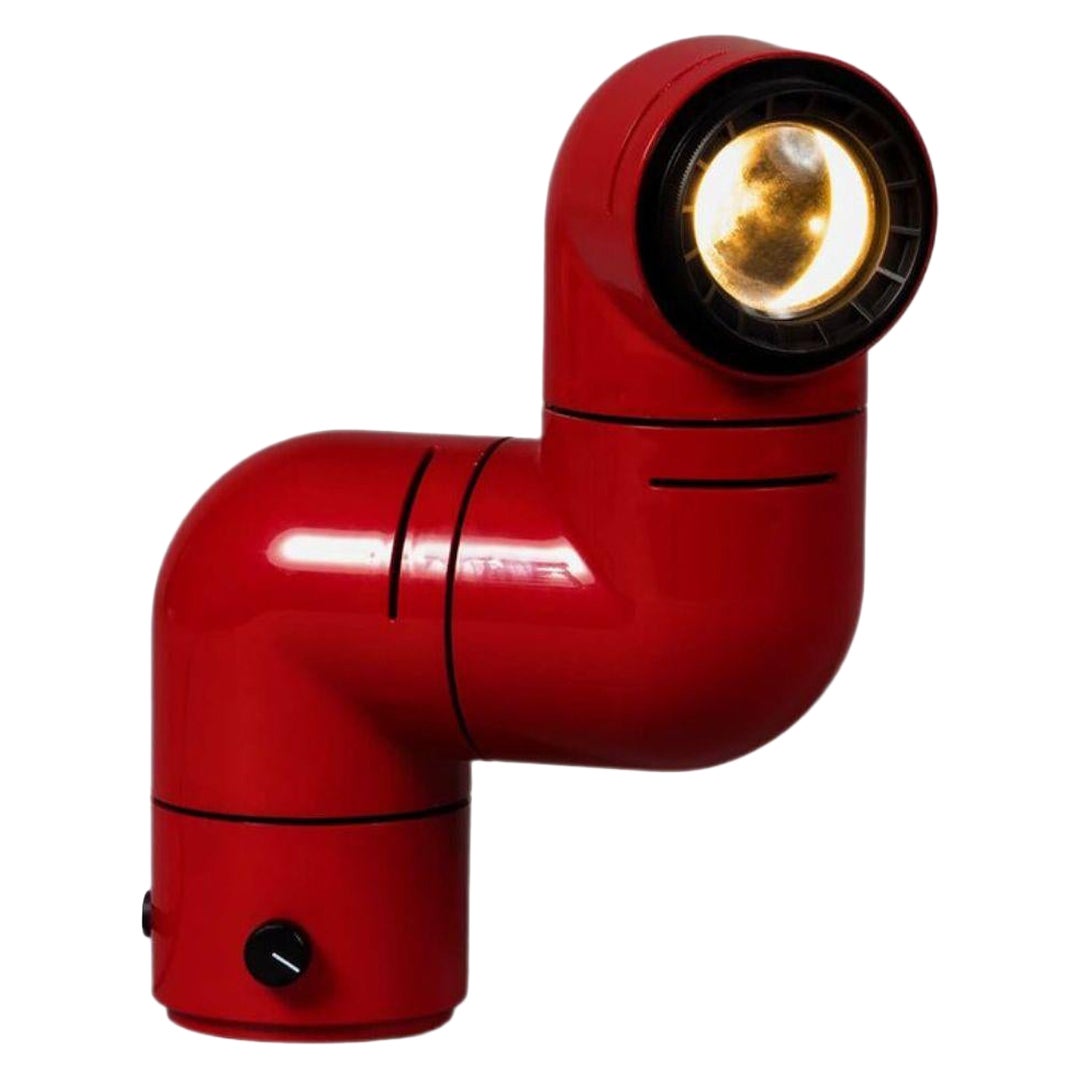 Andre Ricard 'Tatu' LED Table Lamp in Red ABS for Santa & Cole For Sale