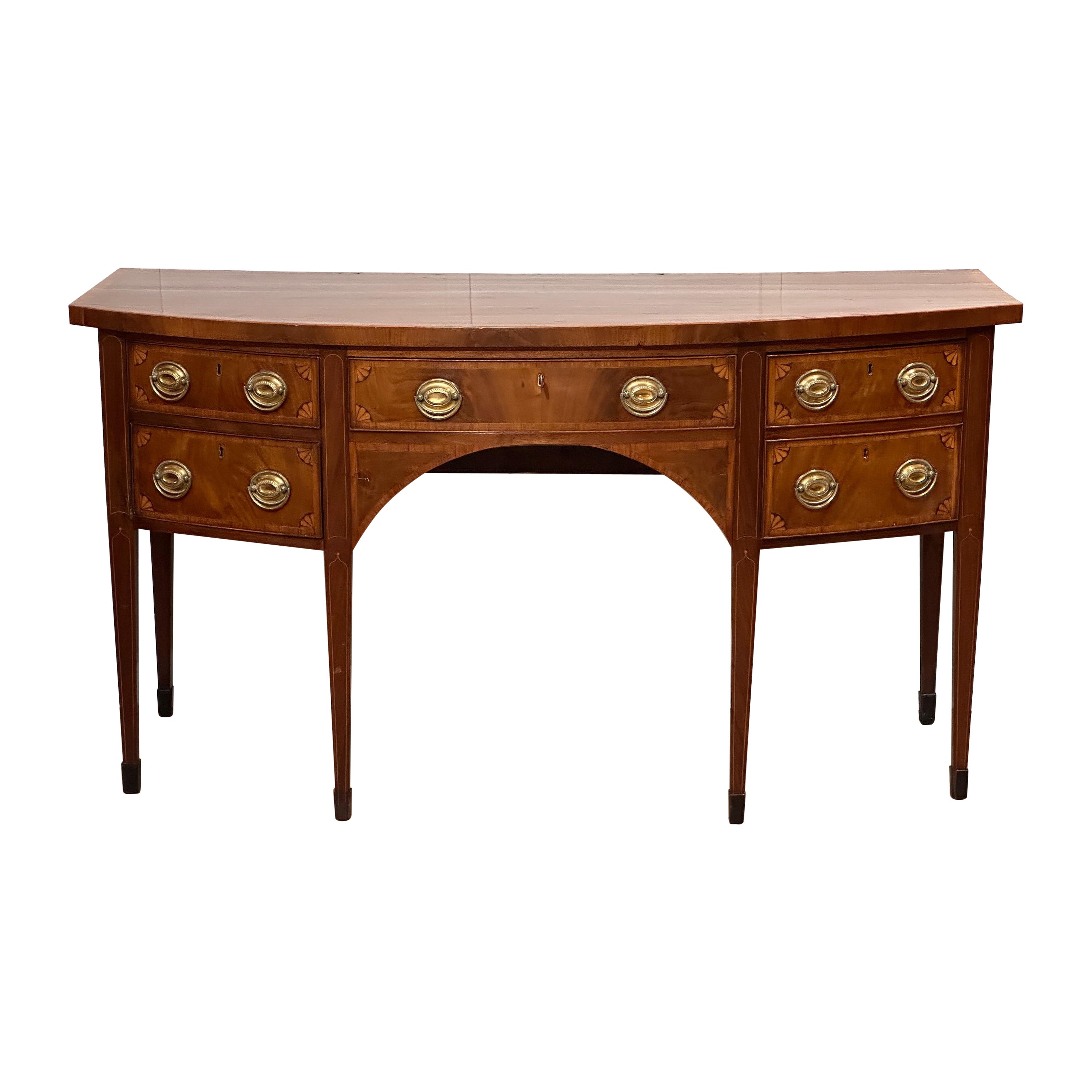 George III Mahogany Bowfront Sideboard For Sale