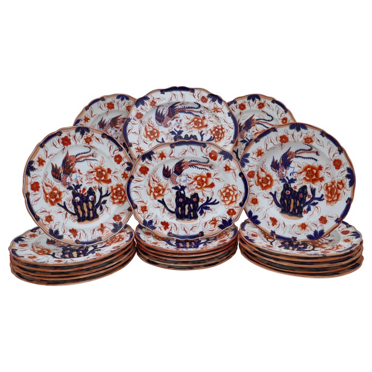 Hand Painted Porcelain Part Dinner Set For Sale at 1stDibs
