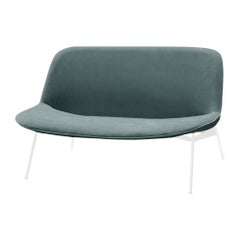 Chiado Sofa, Clean Powder, Small with Teal and White