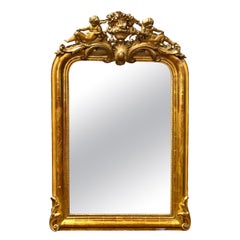 A wonderful Louis Philippe Gilt Mirror, with Crest of Cherubs