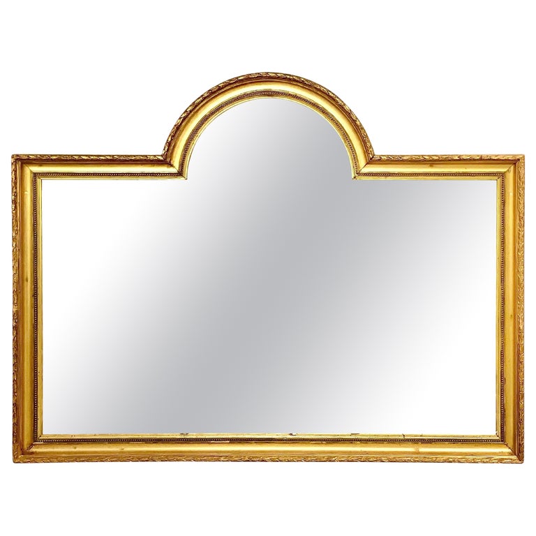 Louis XVI Style Overmantel Mirror with Central Arch For Sale at 1stDibs