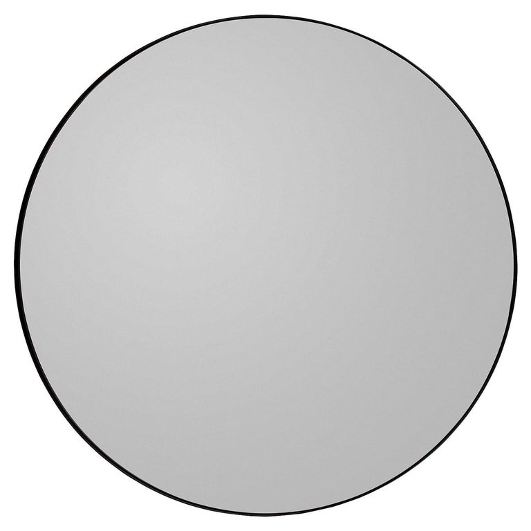 Circum Black 110 Round Mirror For Sale at 1stDibs