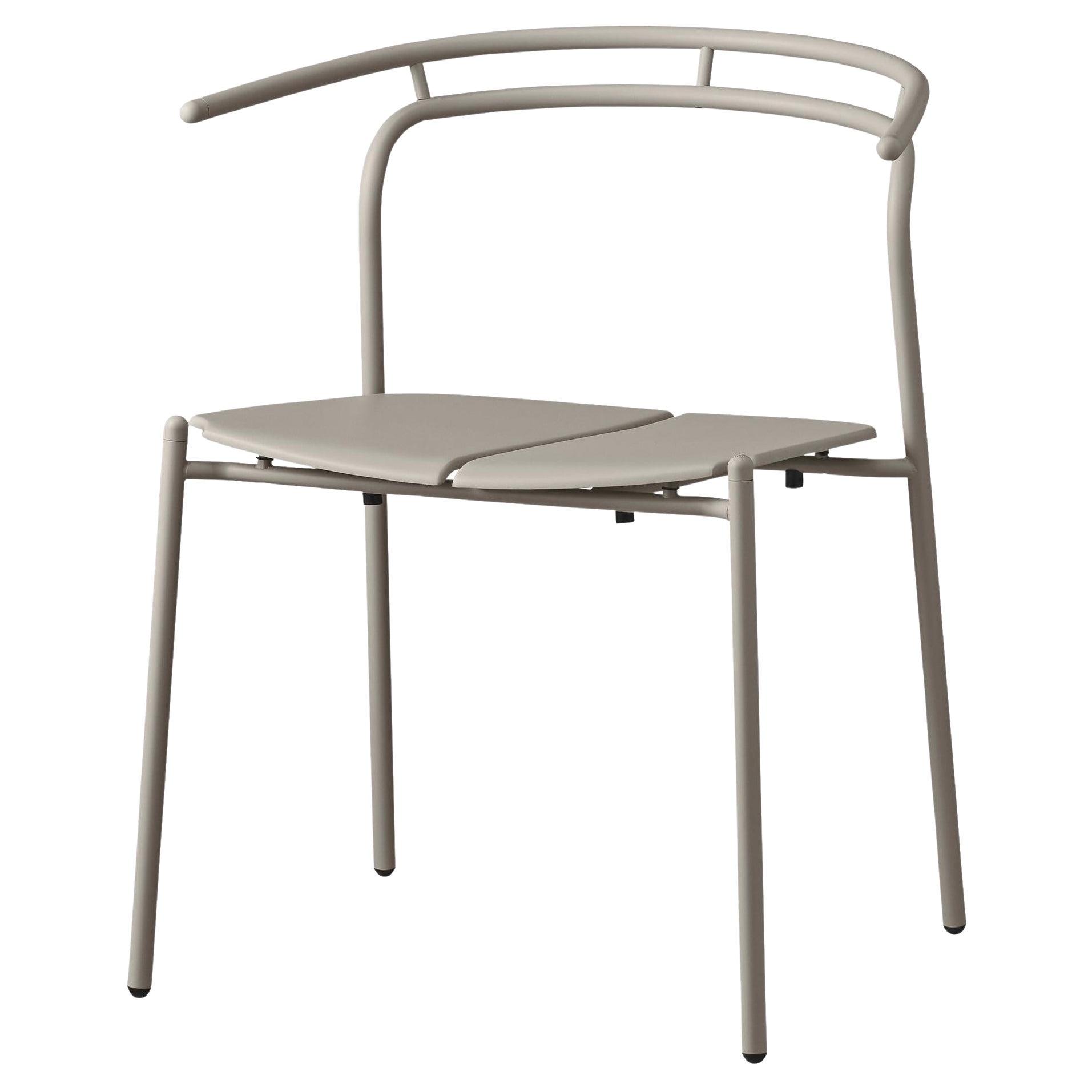 Taupe Minimalist Dining Chair For Sale