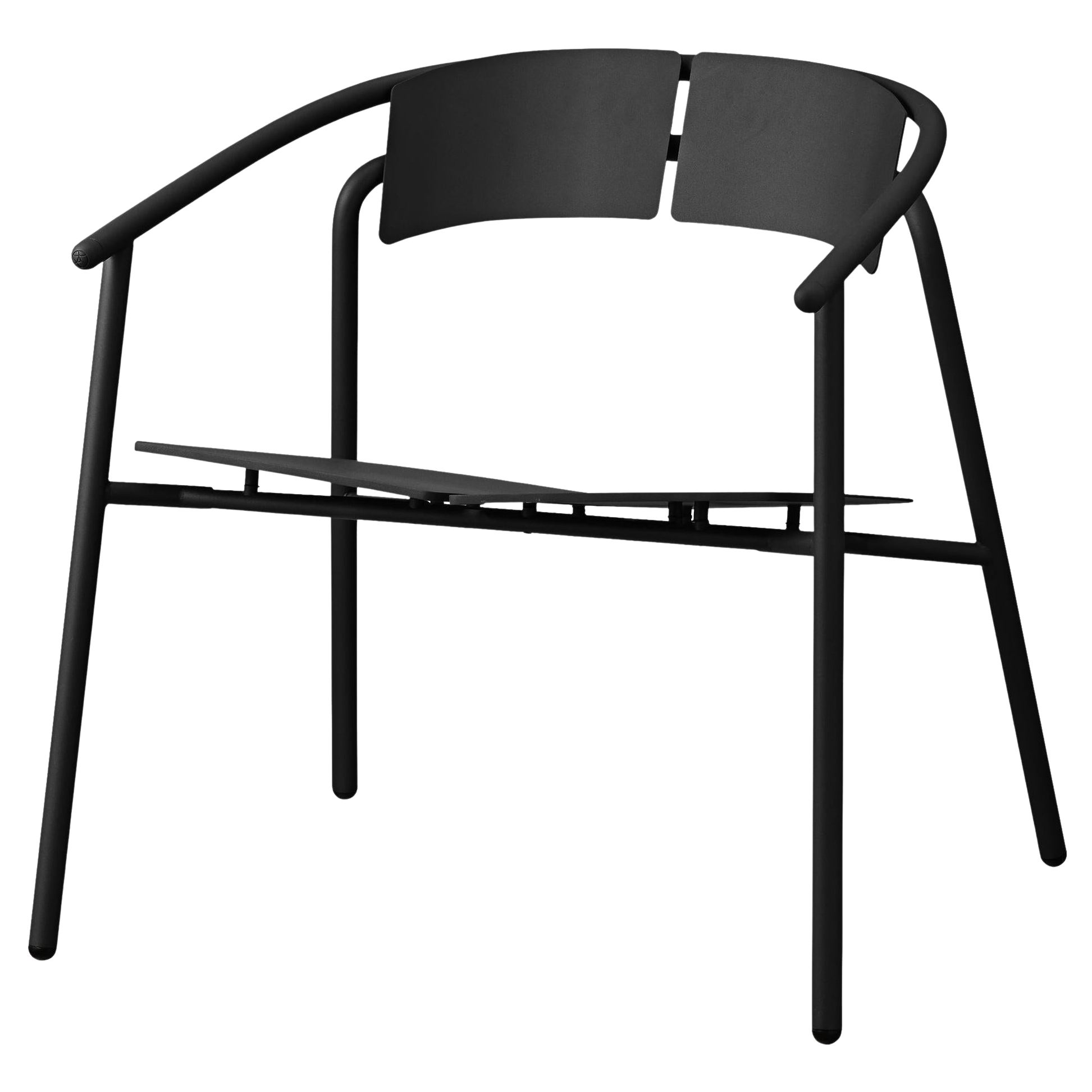 Black Minimalist Lounge Chair For Sale