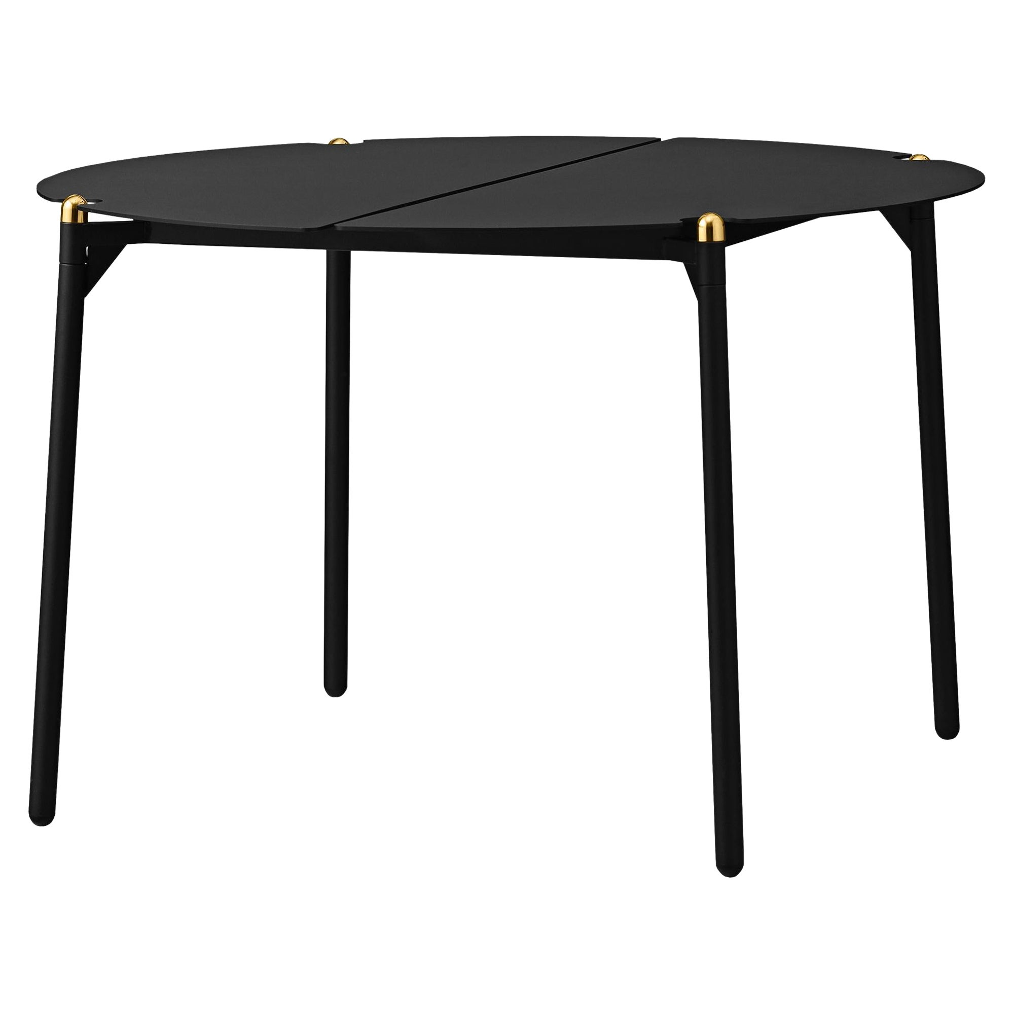 Large Black and Gold Minimalist Lounge Table For Sale