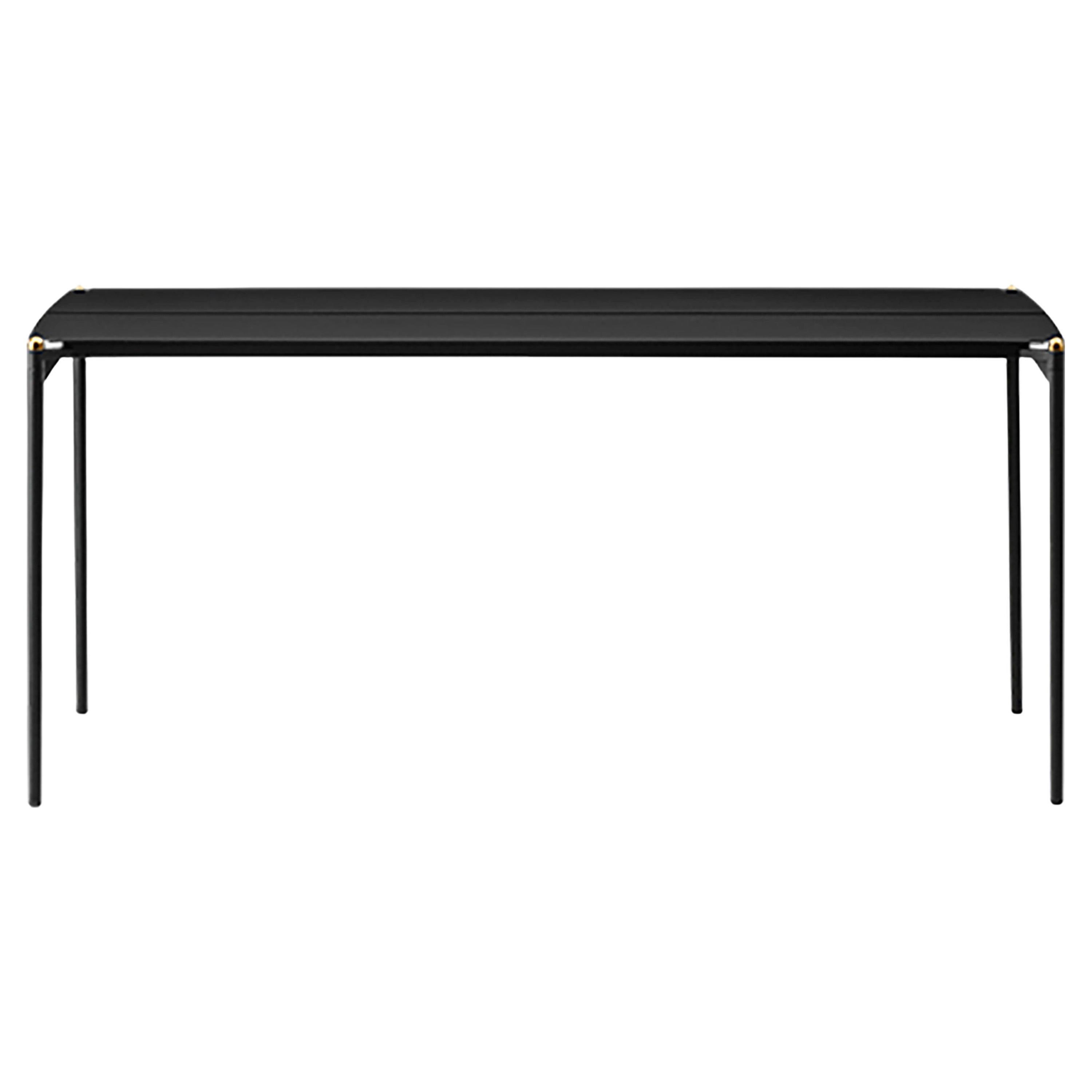 Medium Black and Gold Minimalist Table For Sale