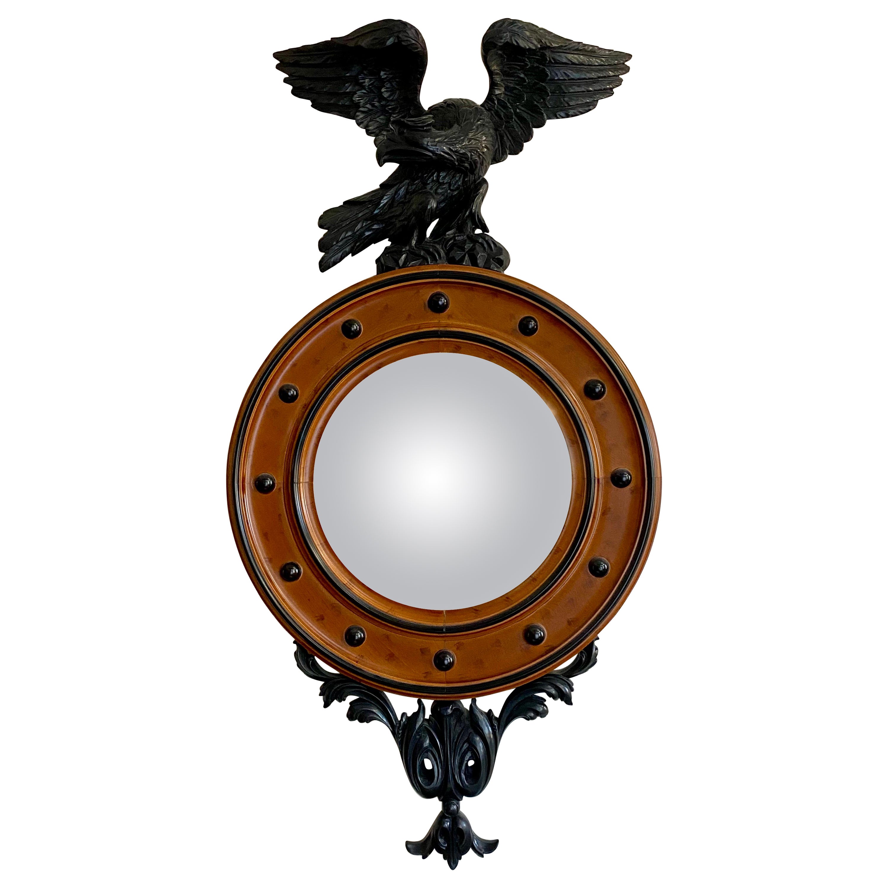 Regency Style Bulls Eye Eagle Mirror For Sale