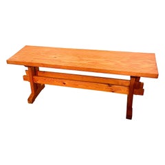 Solid Pine Bench Perriand Chapo Style 