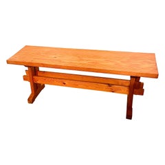 Solid Pine Bench Perriand Chapo Style