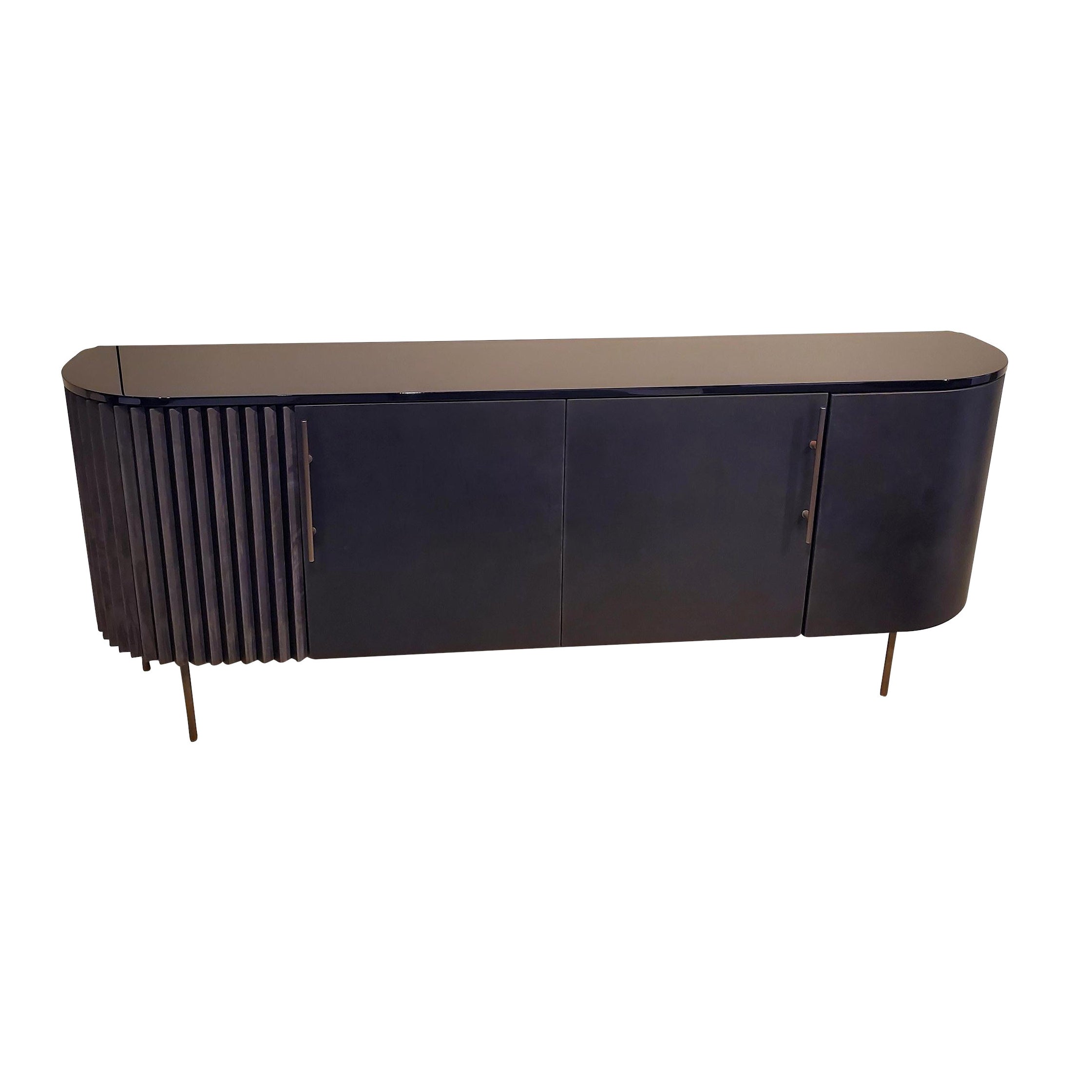 Credenza nera Plissé di Draga & Aurel per Baxter in vendita