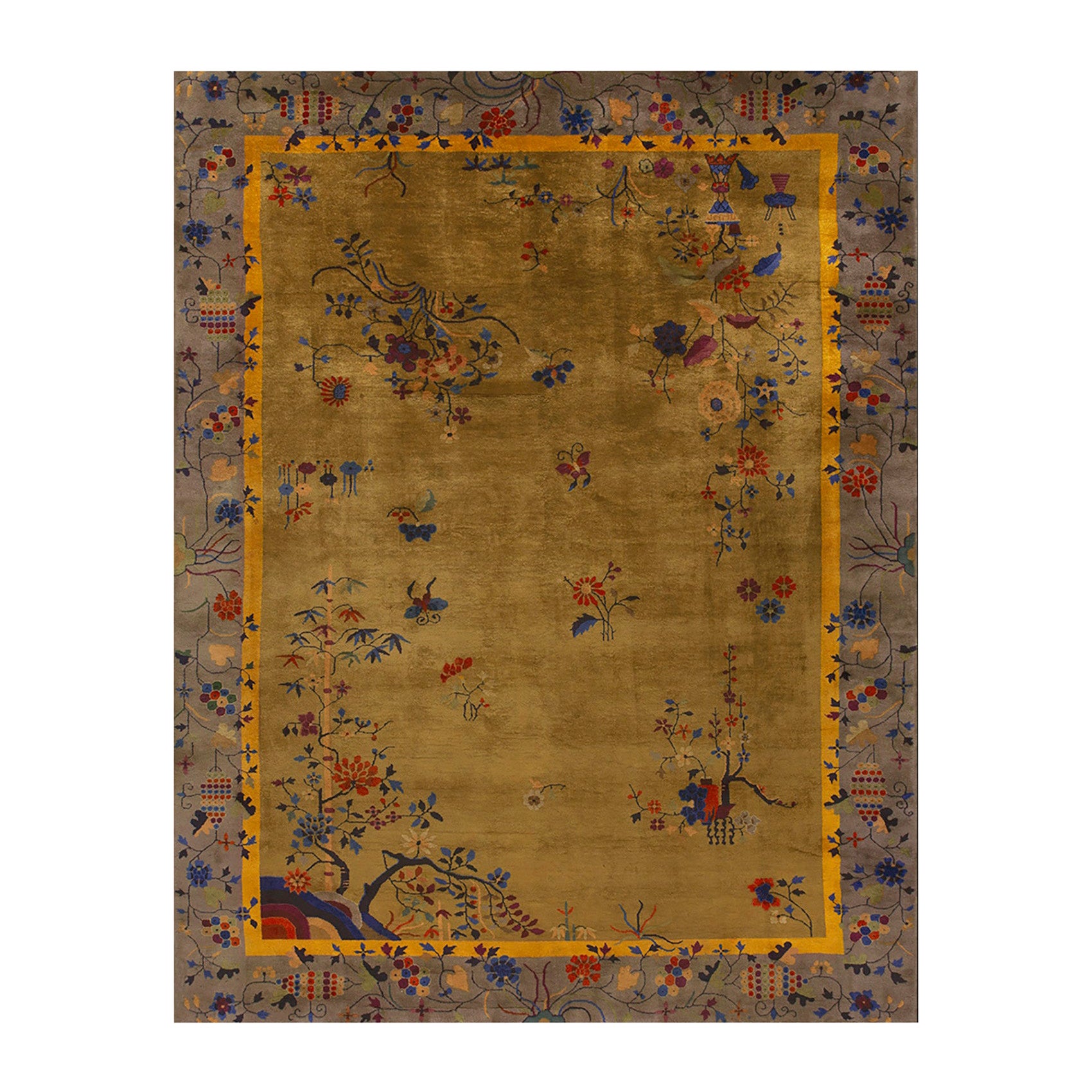 1920s Chinese Art Deco Carpet ( 8'9" x 11'6" - 266 x 350 ) For Sale