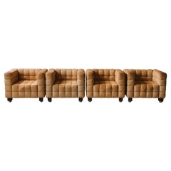 Rare Set of Four Lounge Chairs by Josef Hoffman, Model Kubus, circa 1960