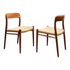 Mid-Century Teak Dining Chairs #75 by Niels O. Møller for J. L. Moller, Set of 2