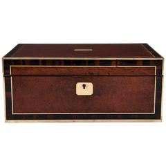 William IV Amboyna Writing Box with Calamander Cross-Banding