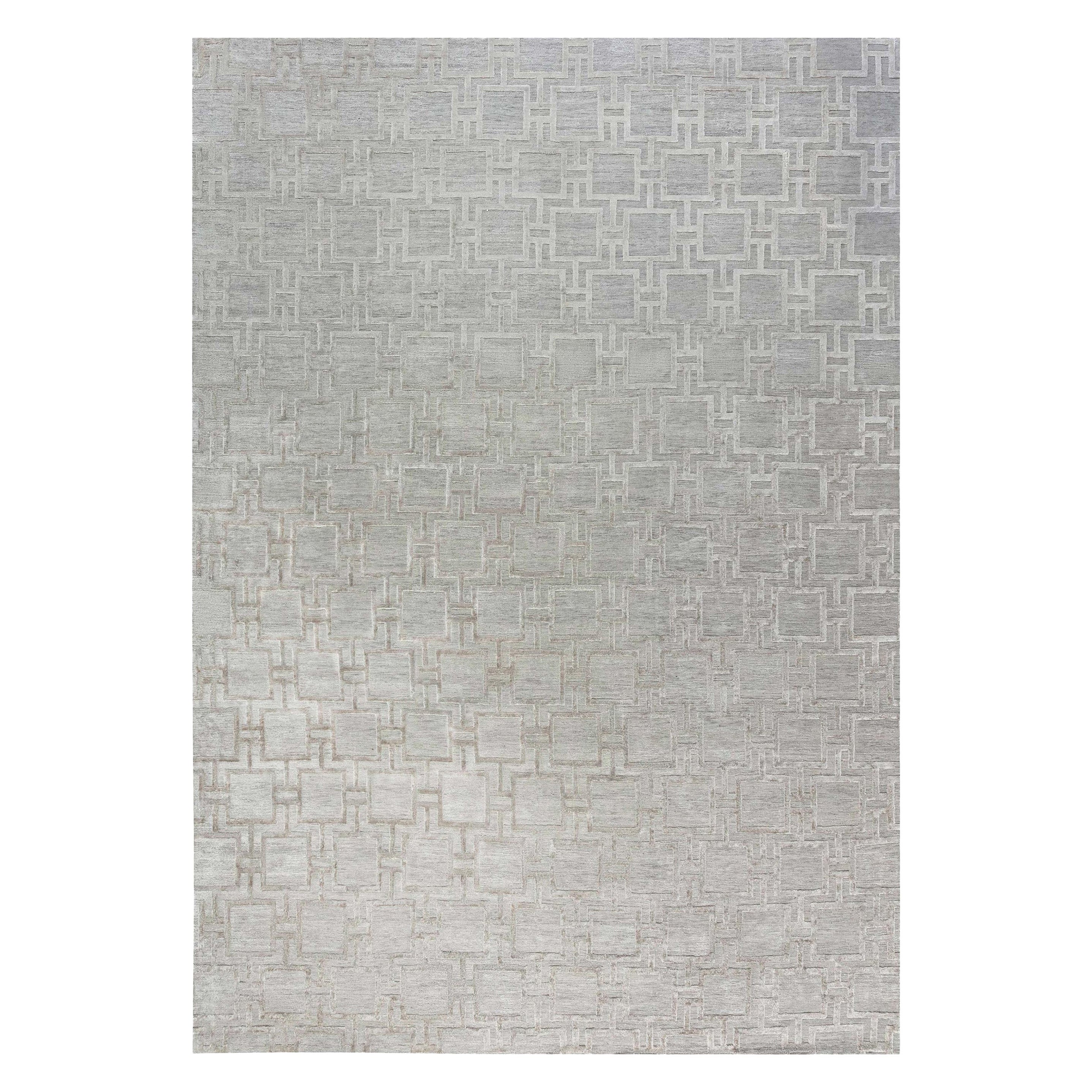 Modern Geo Henley Silk and Wool Rug by Doris Leslie Blau For Sale