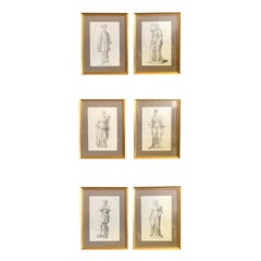 17th Century Old Master Engravings of Roman Statues, Set of Six