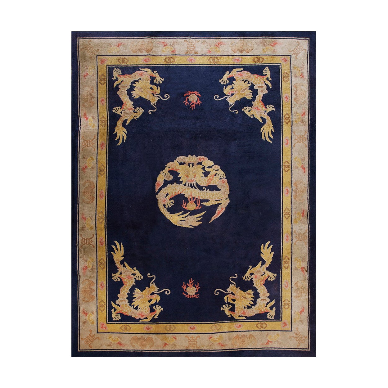 1930er Jahre Chinesischer Peking-Drachen-Teppich ( 8' x 10'10" - 245 330 )