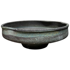 Contemporary Modern Round Planter Architectural Pottery Art
