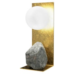 Hand Brushed Brass and Stone Table Lamp by Batten and Kamp