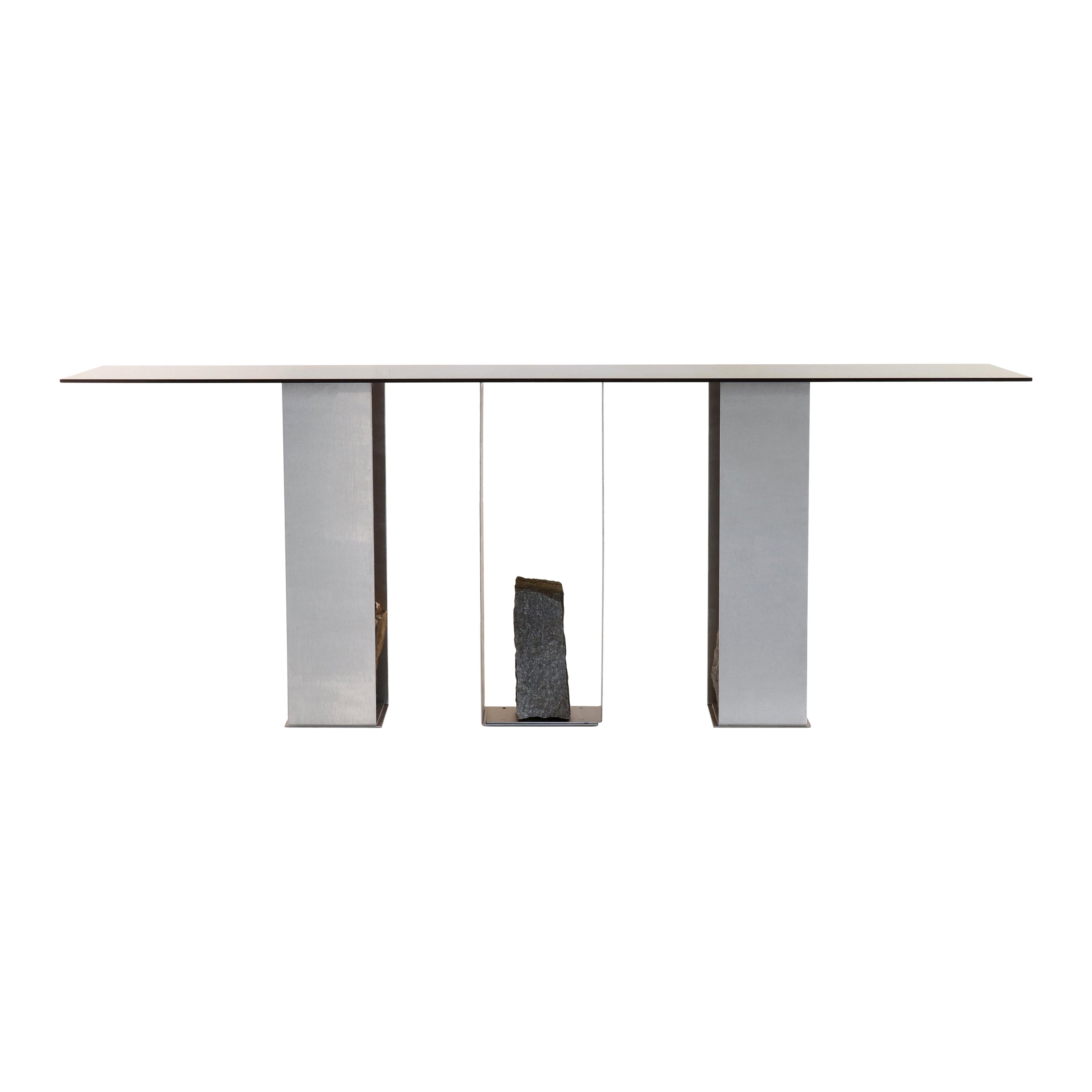 Steel and Stone Console Table by Batten and Kamp