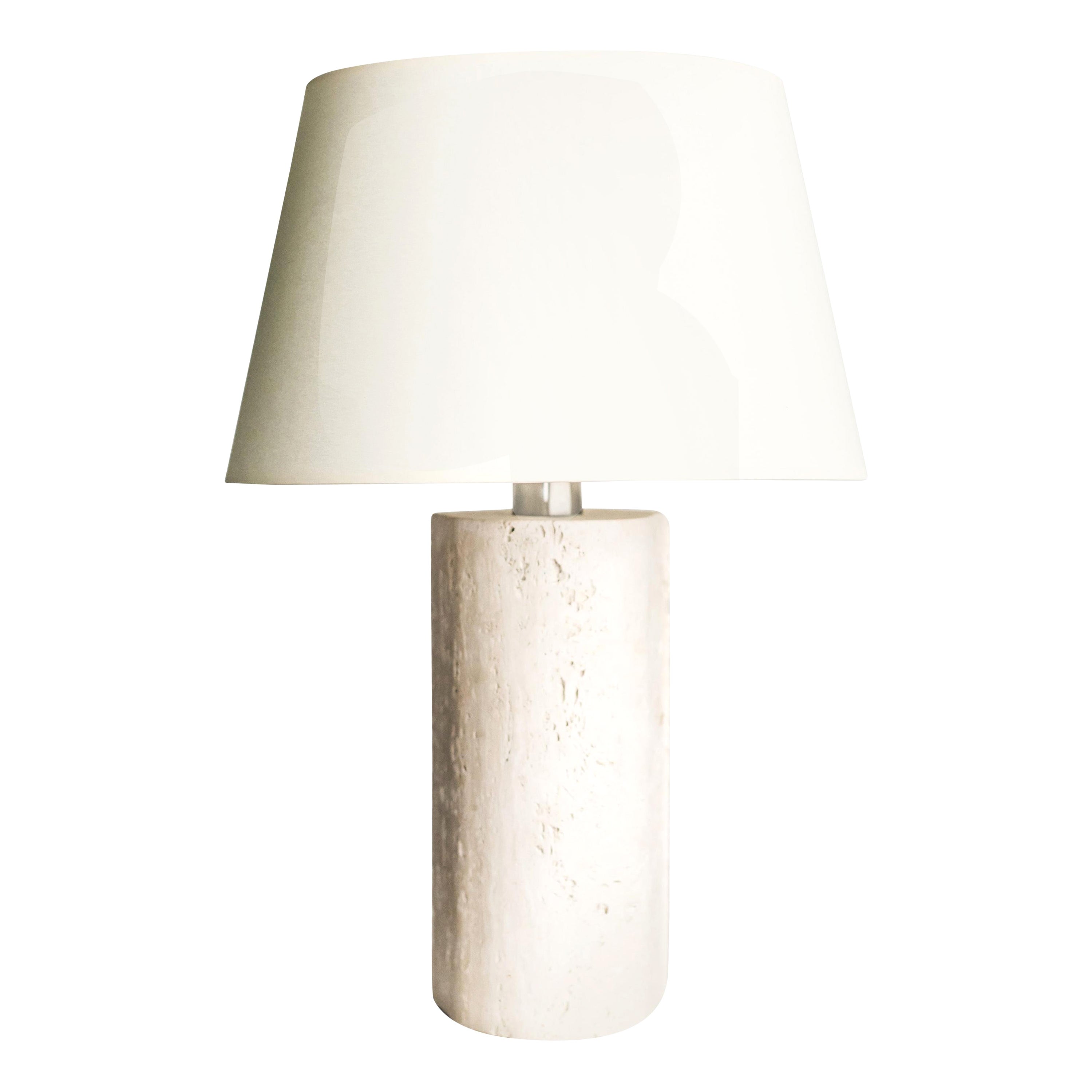 Travertine Sculpted Table Lamp by Brajak Vitberg For Sale