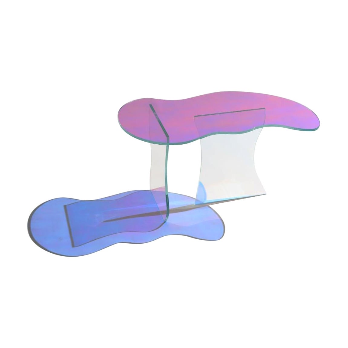 Table en verre aux couleurs cinétiques de Brajak Vitberg