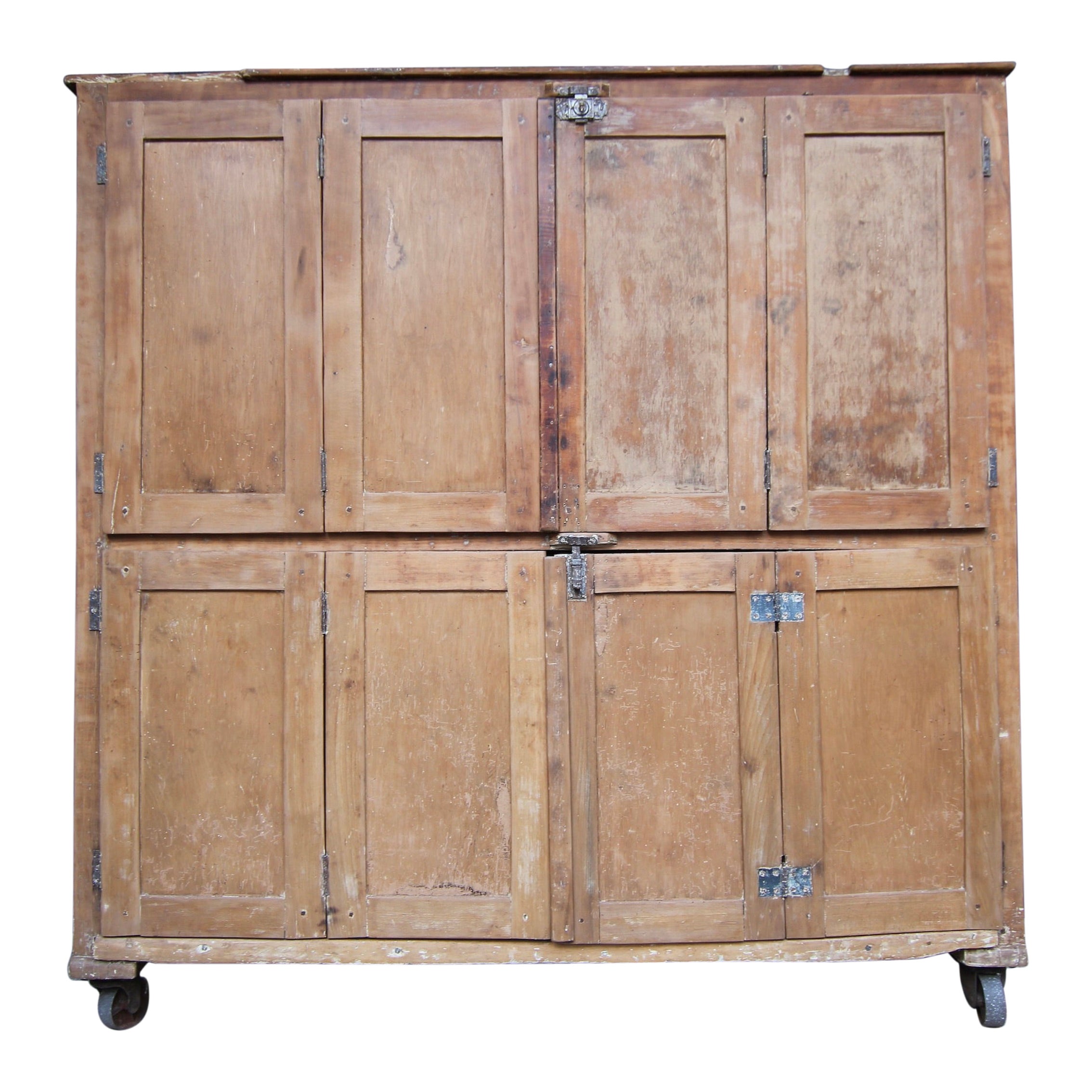 Large 20th Century Bakery Cabinet on Castors