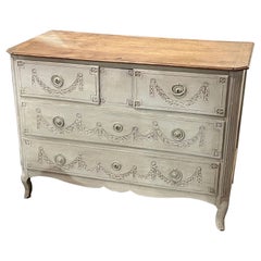 Antique French Painted Oak Commode