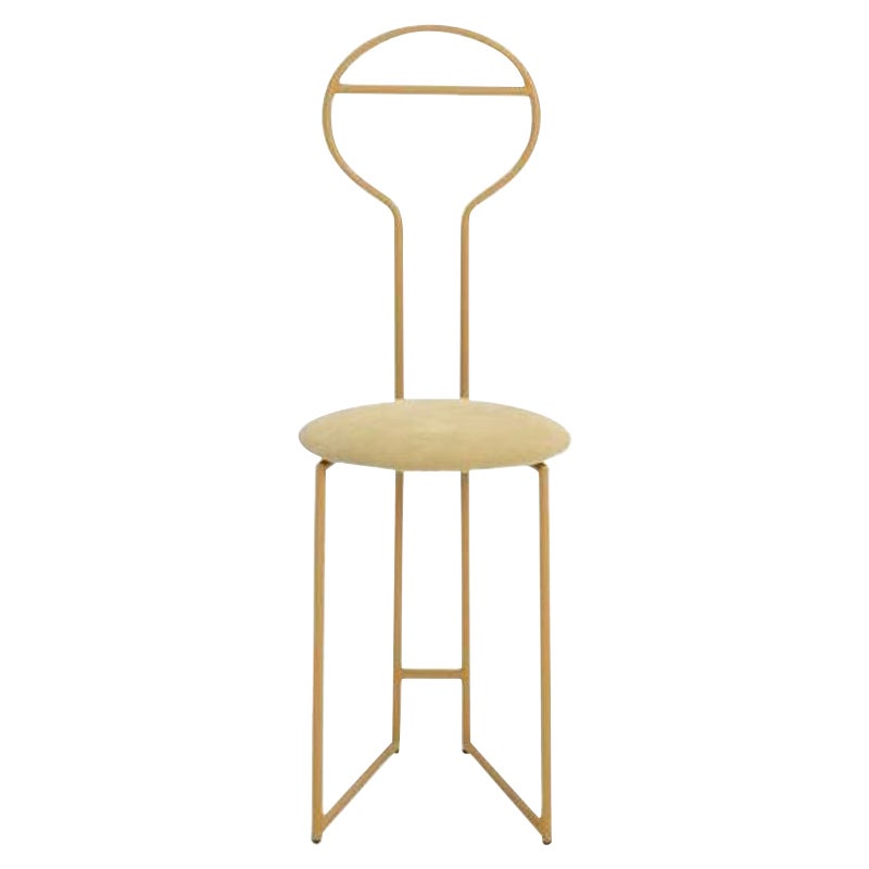 Joly Chairdrobe, Gold with High Back & Avorio Velvetforthy by Colé Italia For Sale