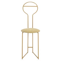 Joly Chairdrobe, Gold with High Back & Avorio Velvetforthy by Colé Italia