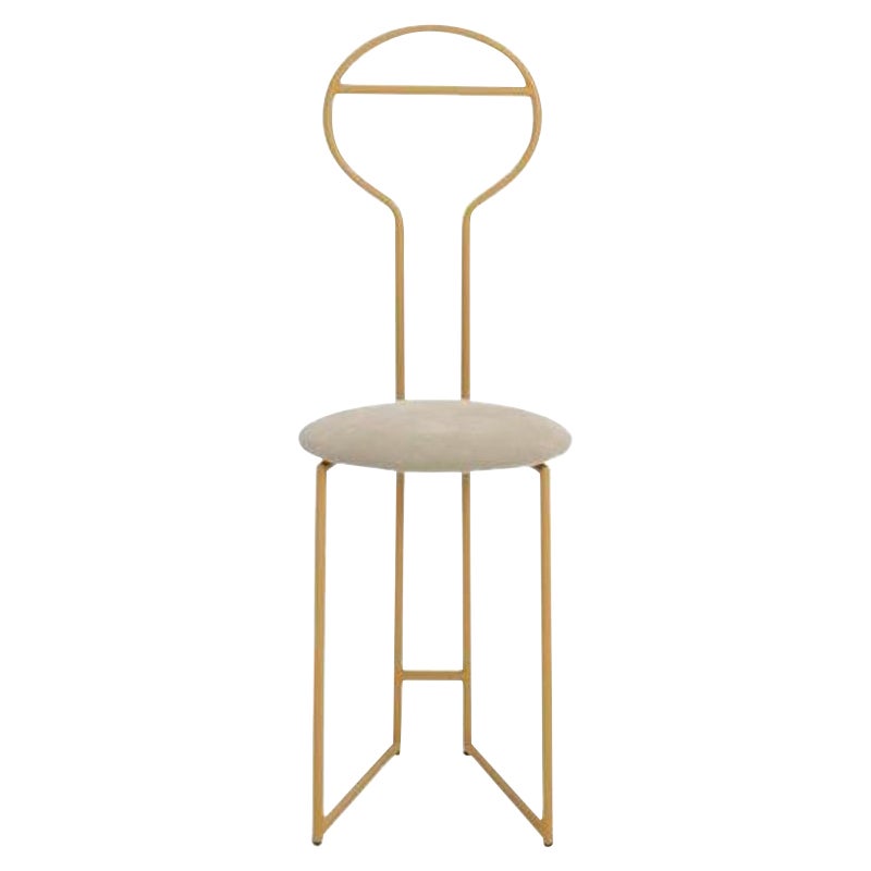 Joly Chairdrobe, Gold with High Back & Madreperla Velvetforthy by Colé Italia